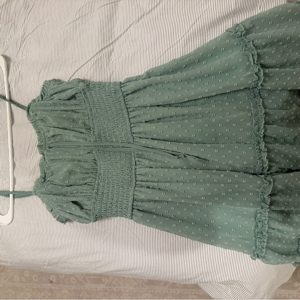 Green Smocked Sundress